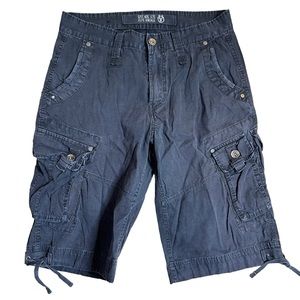Pepe Vintage Mens Cargo Shorts Size 32 Charcoal Combat Baggy Surplus Long